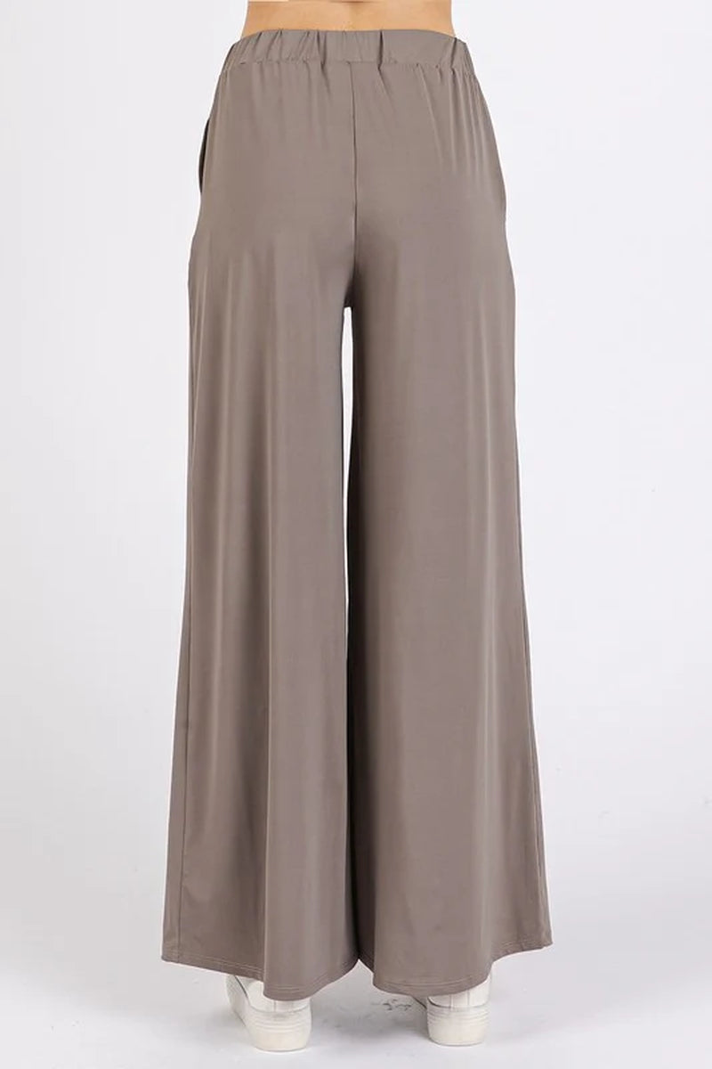 Mittoshop Yoga Air Stretch Elastic Waist Wide Leg Pants