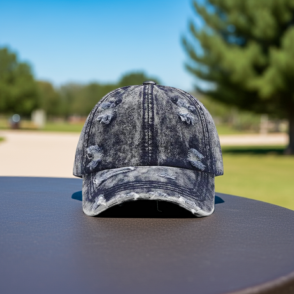 Distressed Cotton Baseball Cap